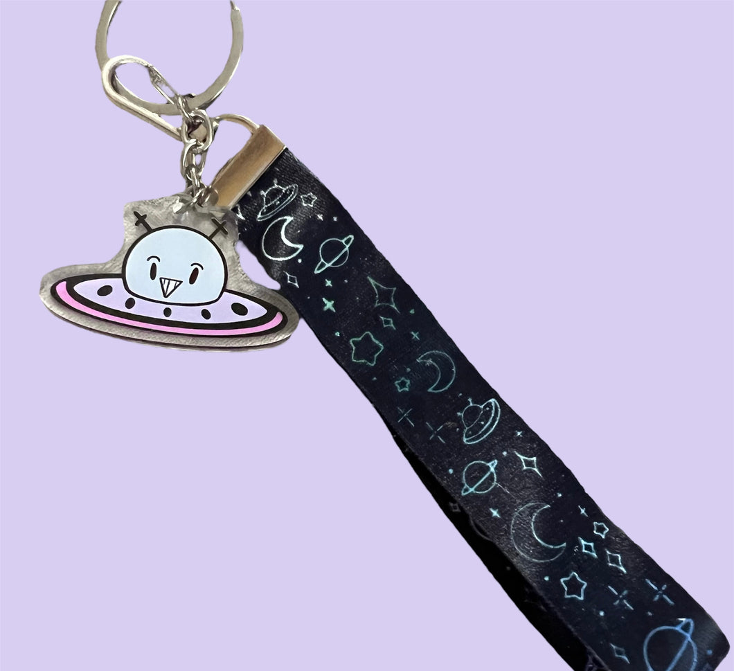 George the Alien lanyard keychain